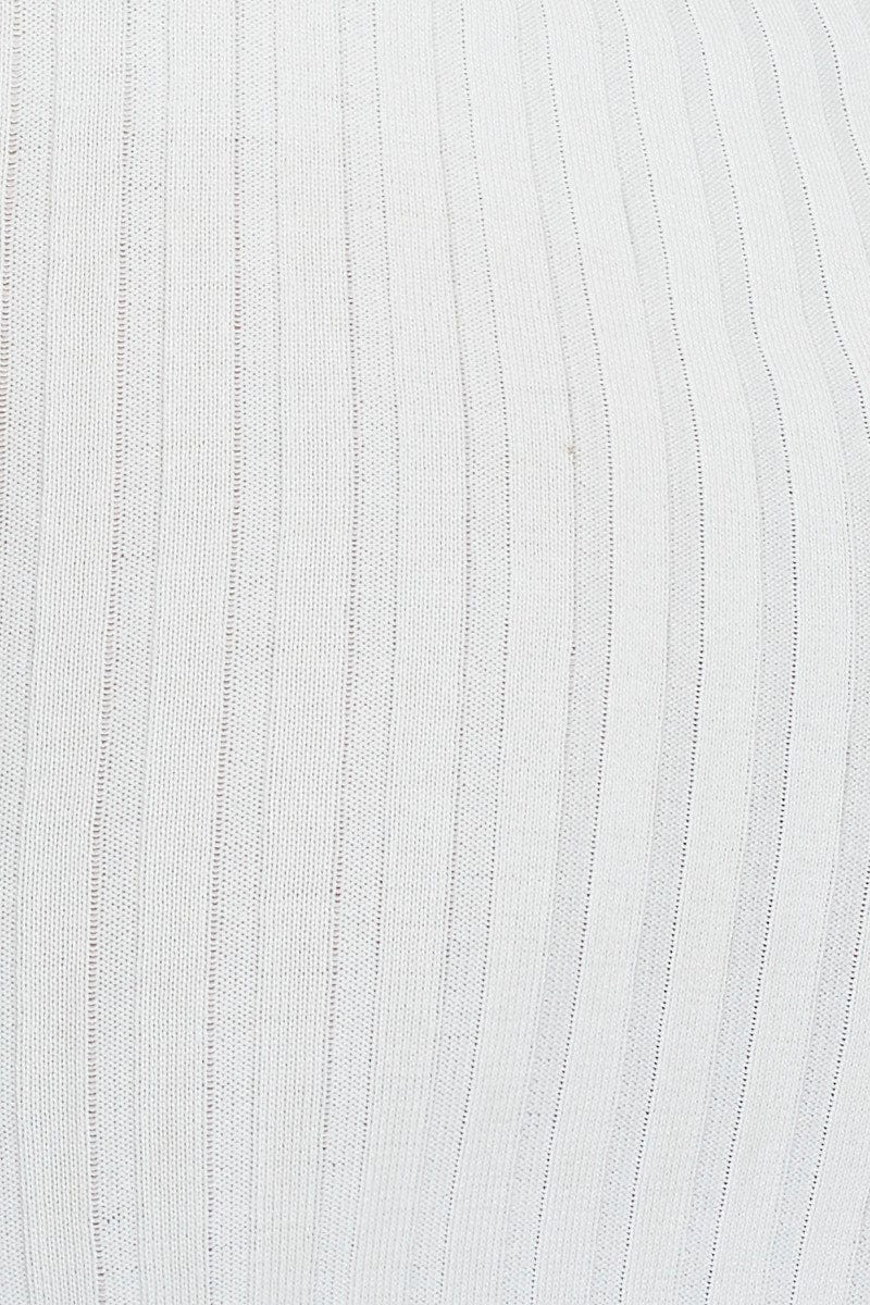 BODYCON DRESS White Bodycon Dress Maxi Knit for Women by Ally