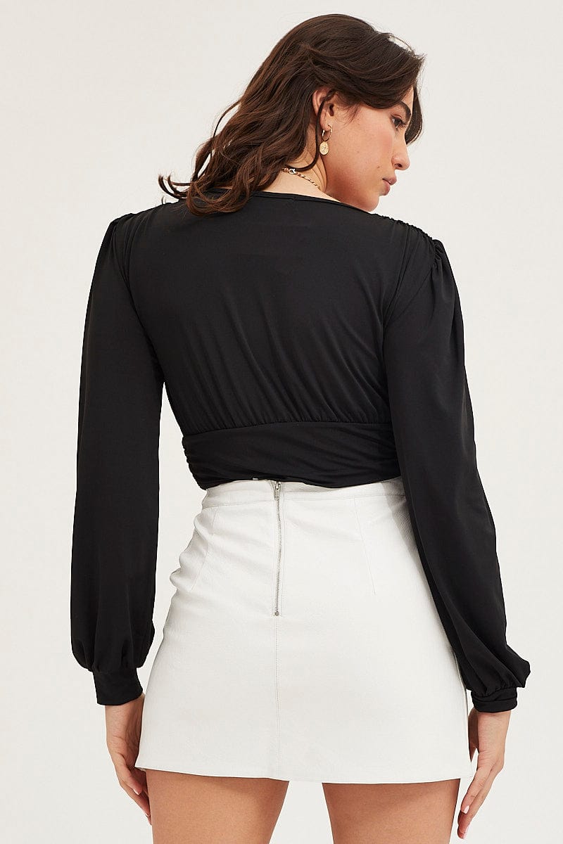 Women’s Black Bodysuit Puff Sleeve | Ally Fashion
