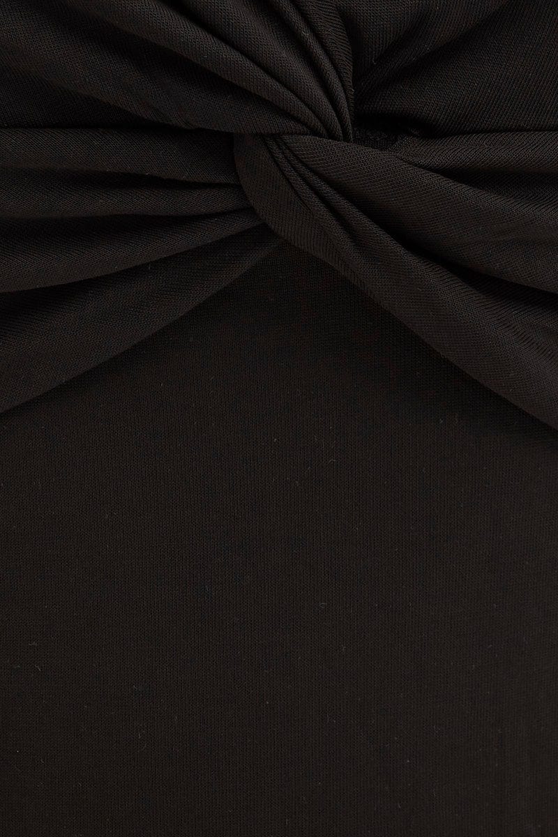 Black Cami Bodysuit Twist Front | Ally Fashion