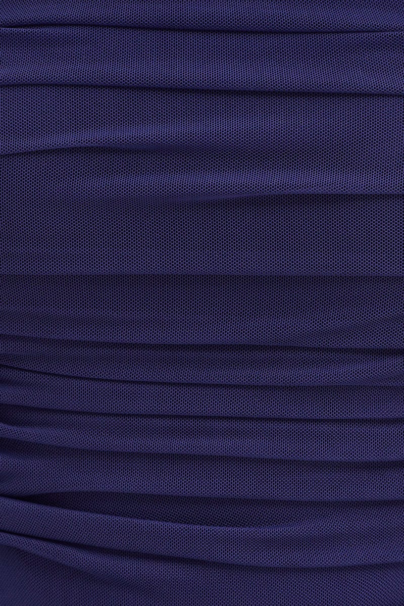 BODYSUIT Blue Bodysuit Long Sleeve Mesh for Women by Ally