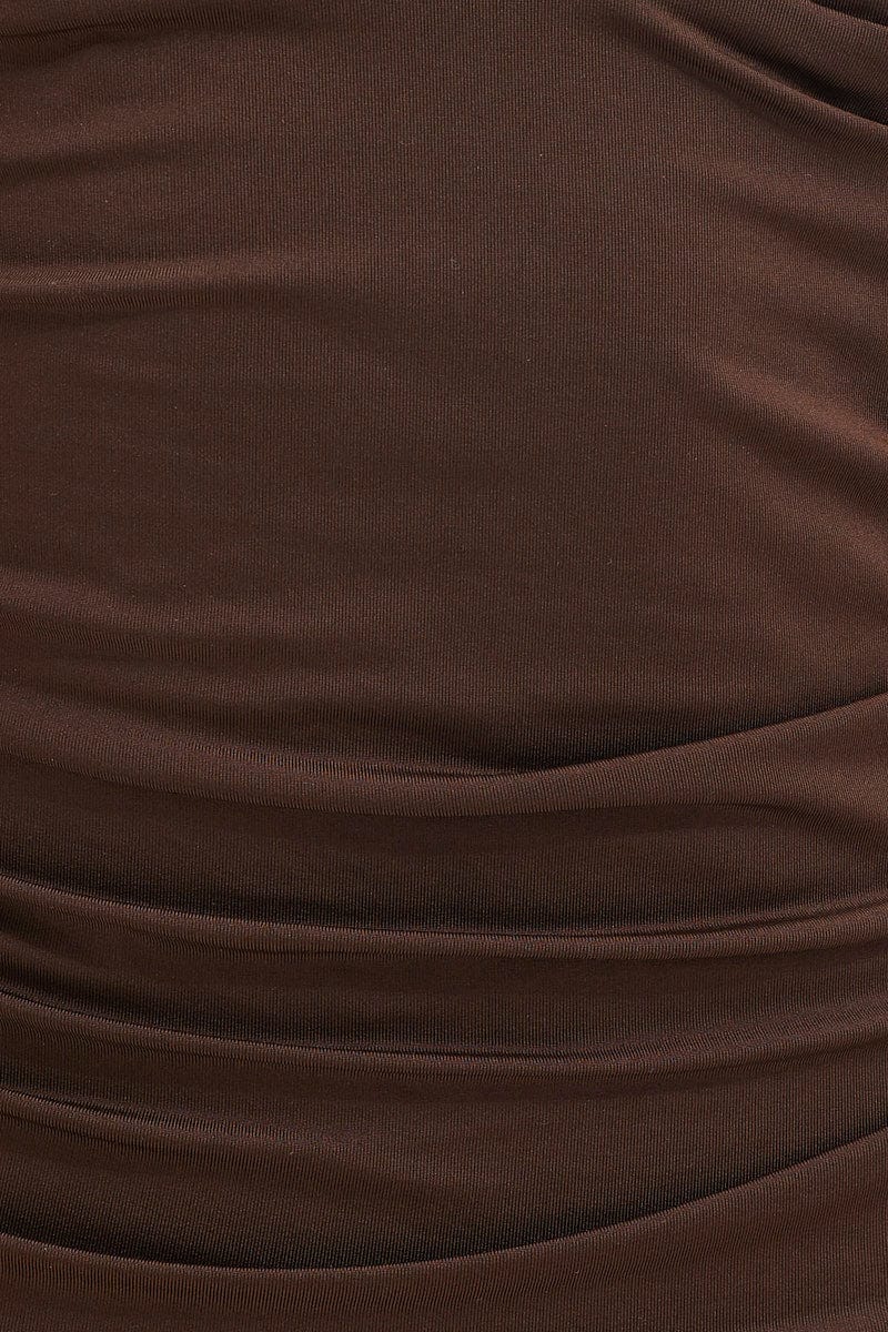 BODYSUIT Brown Bodysuit Halter Neck for Women by Ally
