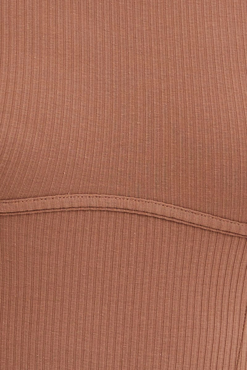 BODYSUIT Brown Bodysuit Long Sleeve for Women by Ally