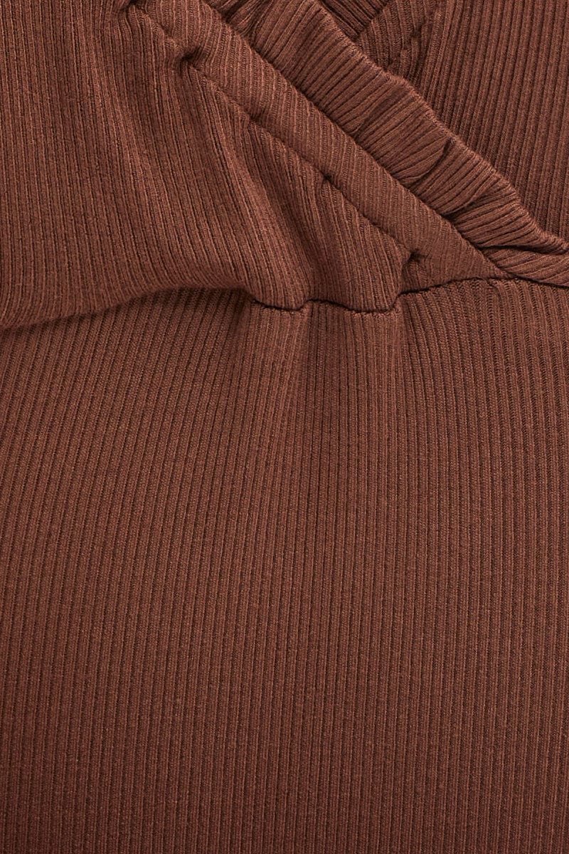 BODYSUIT Brown Bodysuit Short Sleeve for Women by Ally