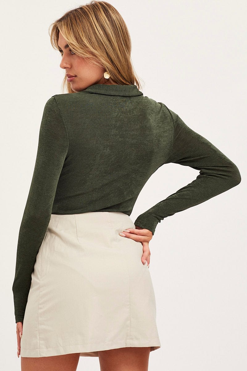 BODYSUIT Green Bodysuit Long Sleeve for Women by Ally