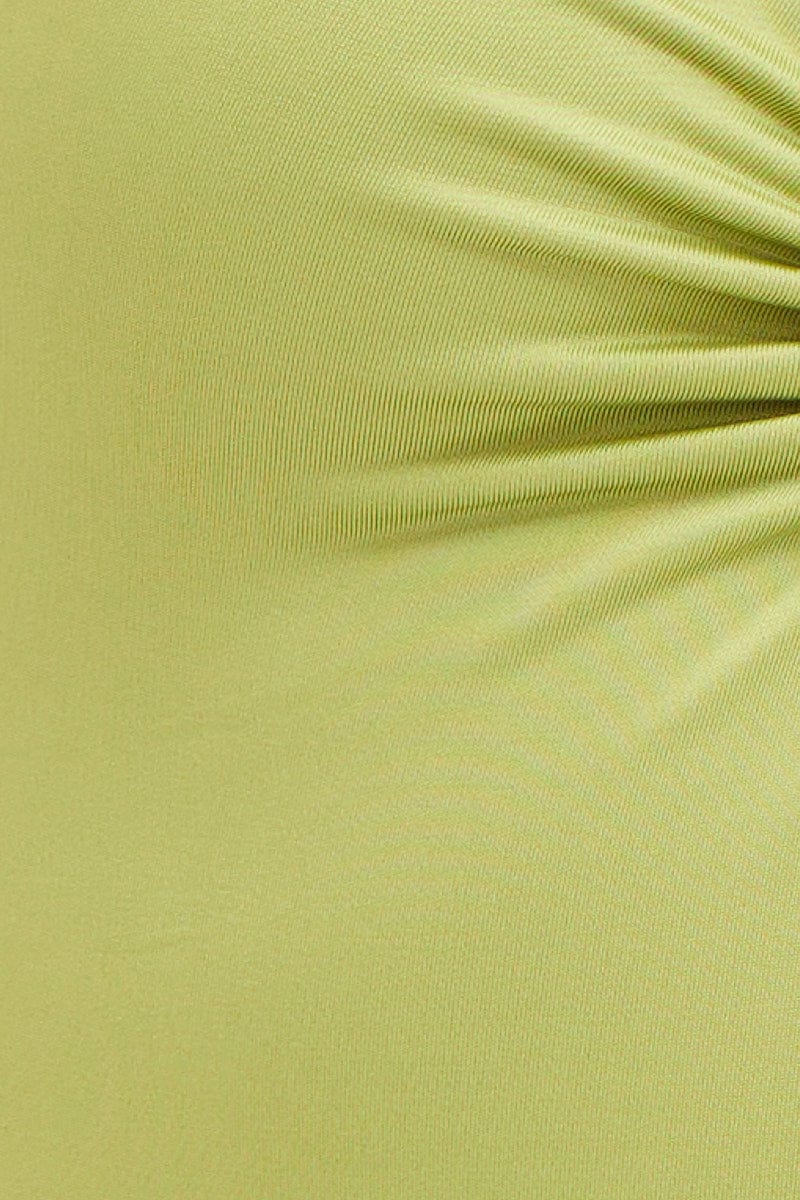 BODYSUIT Green Ring Detail Bodysuit Long Sleeve for Women by Ally