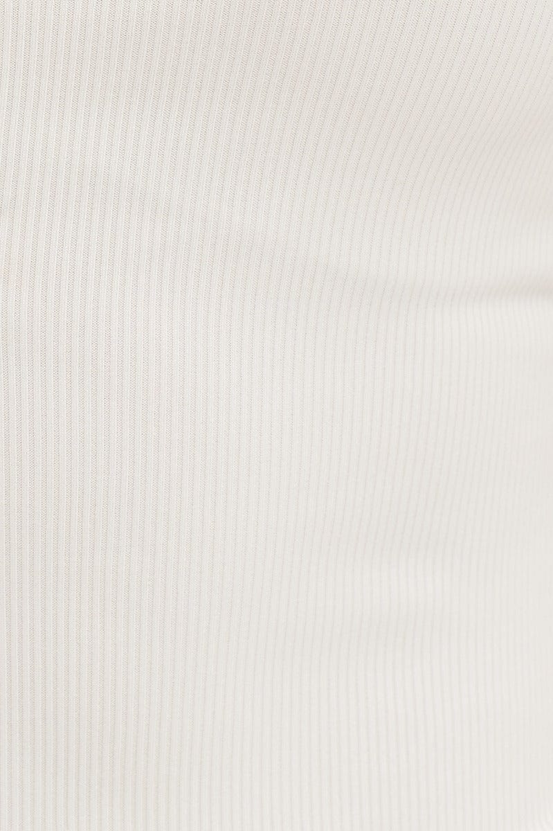 BODYSUIT White Button Front Rib Bodysuit for Women by Ally