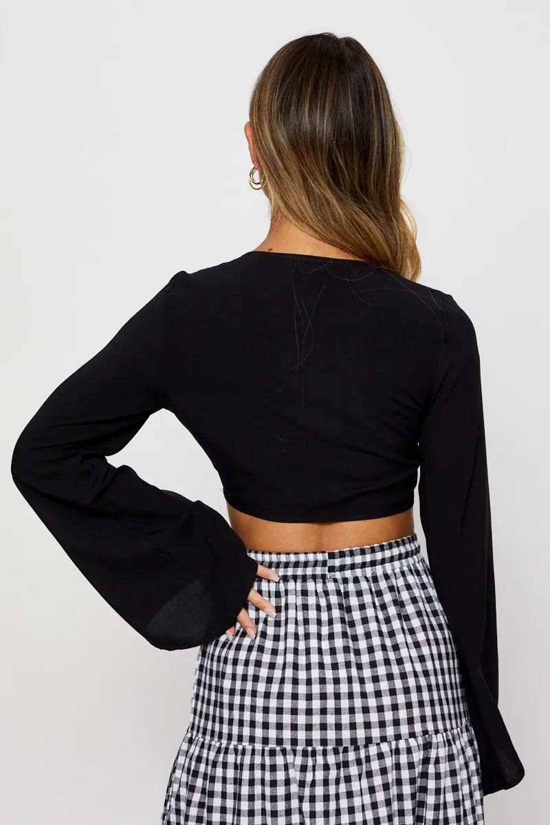 BOLERO Black Crop Bolero Long Sleeve for Women by Ally