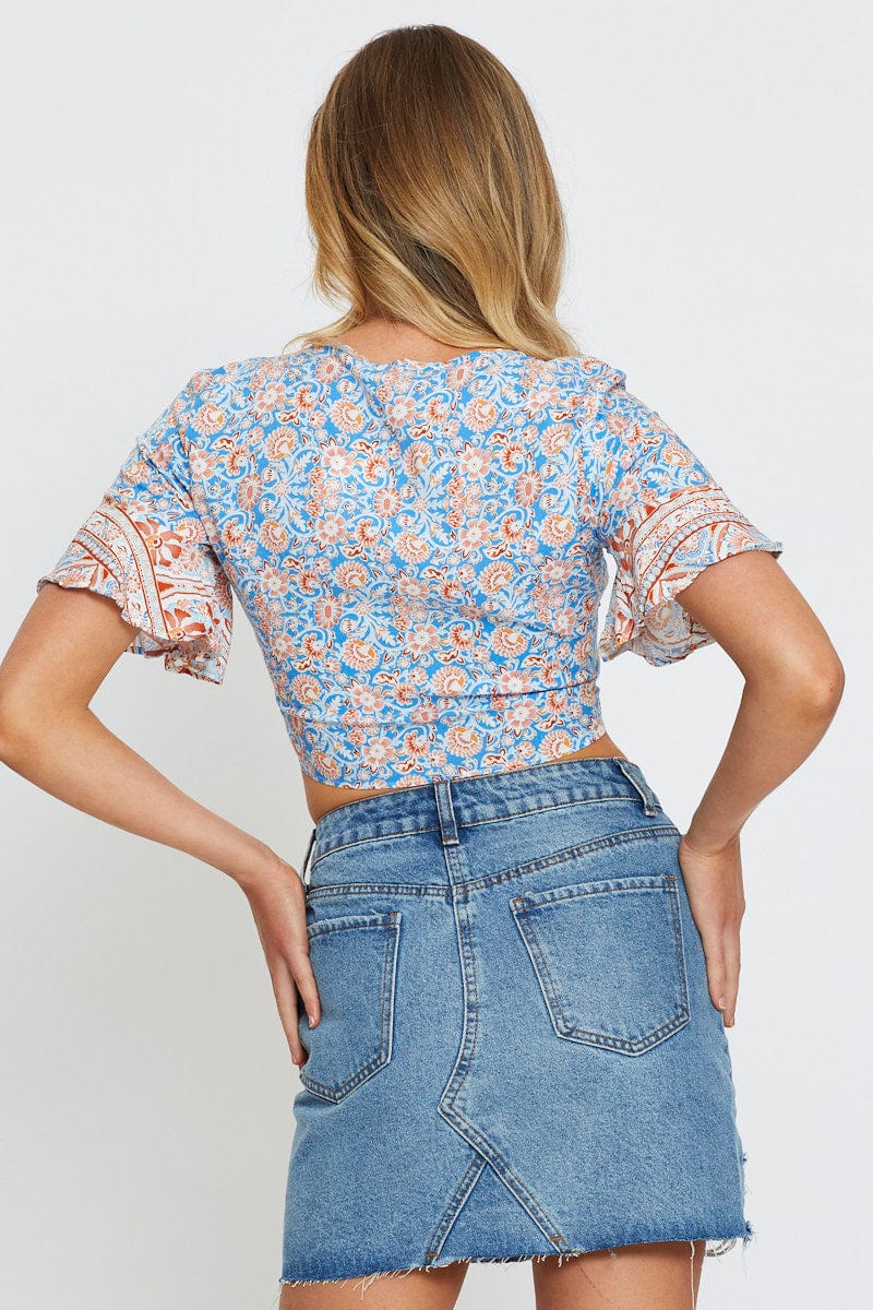 BOLERO Boho Print Bolero Short Sleeve for Women by Ally