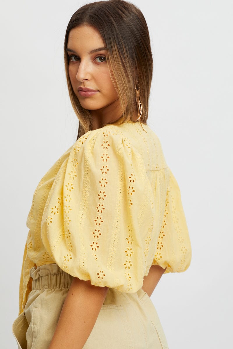 BOLERO Yellow Broderie Bolero for Women by Ally