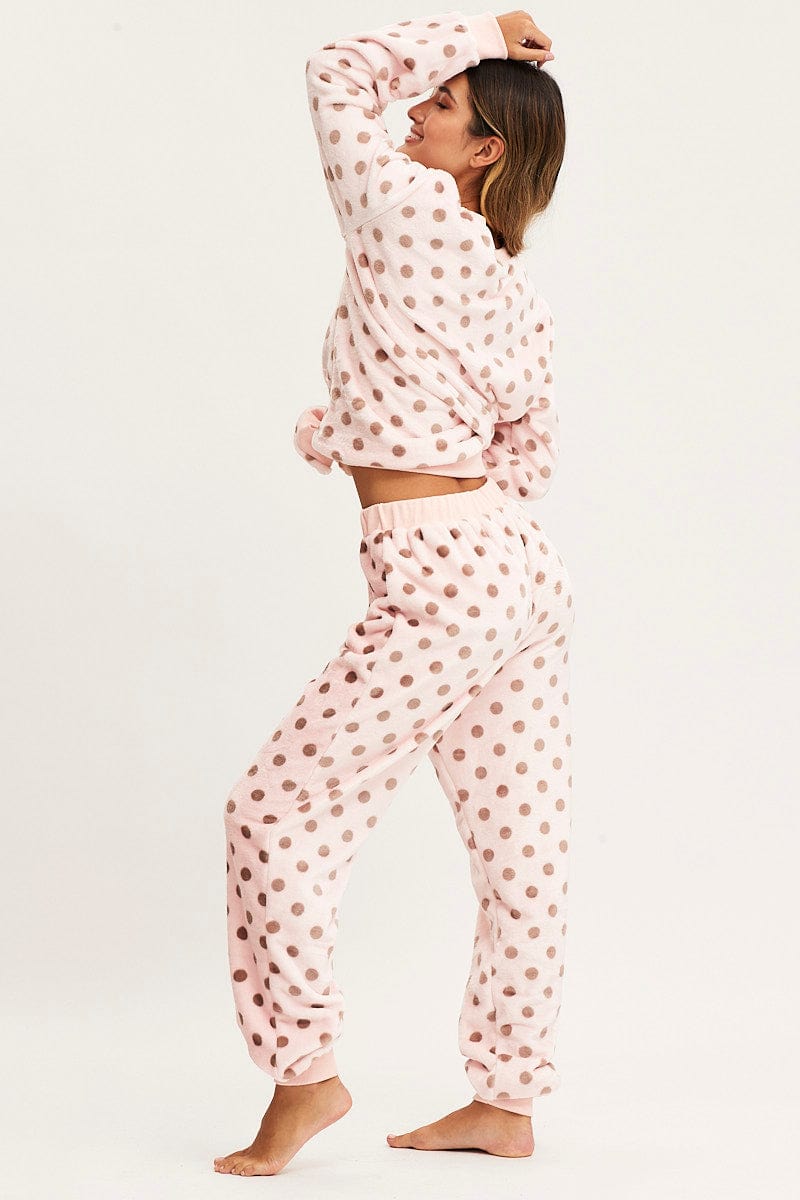 BOTTOMS Polka Dot Loungewear Pants for Women by Ally