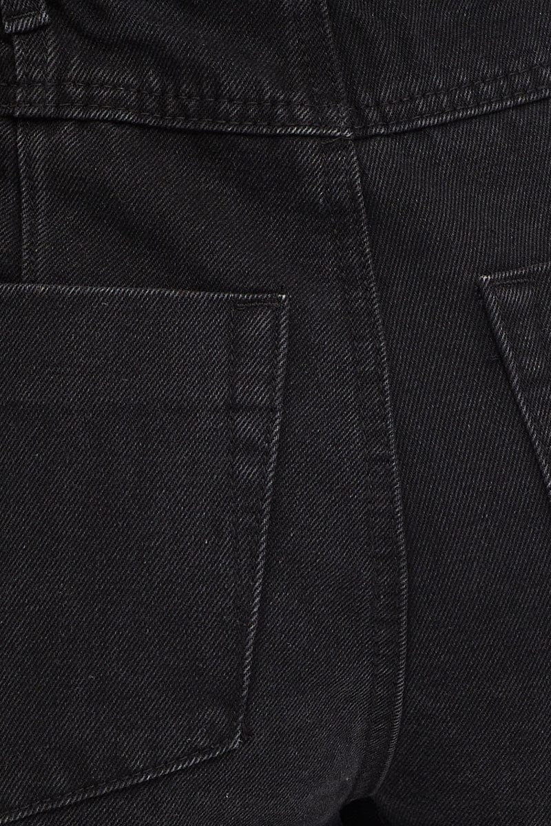 BOYFRIEND JEAN Black Paperbag Denim Jeans High Rise for Women by Ally