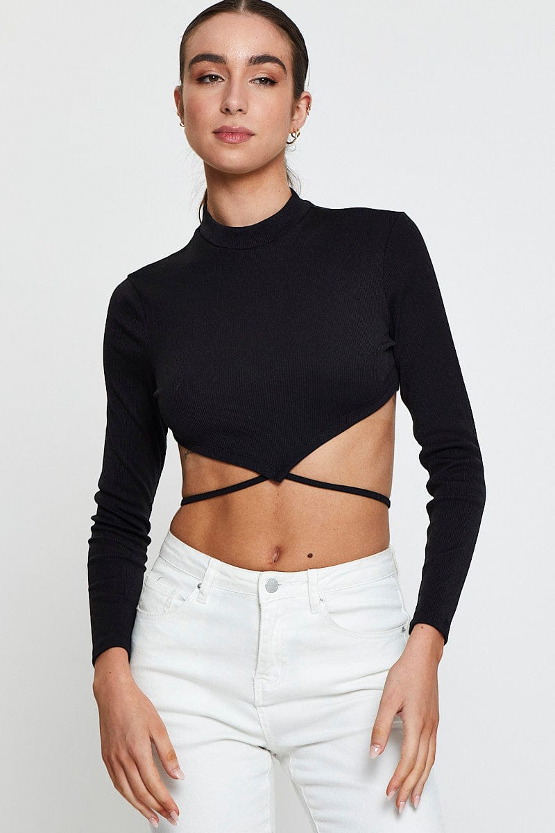 BRALET Black Scarf Top Ribbed for Women by Ally