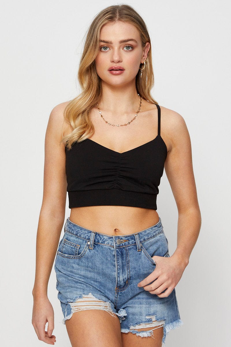 BRALET Black Singlet Bralette Crop for Women by Ally