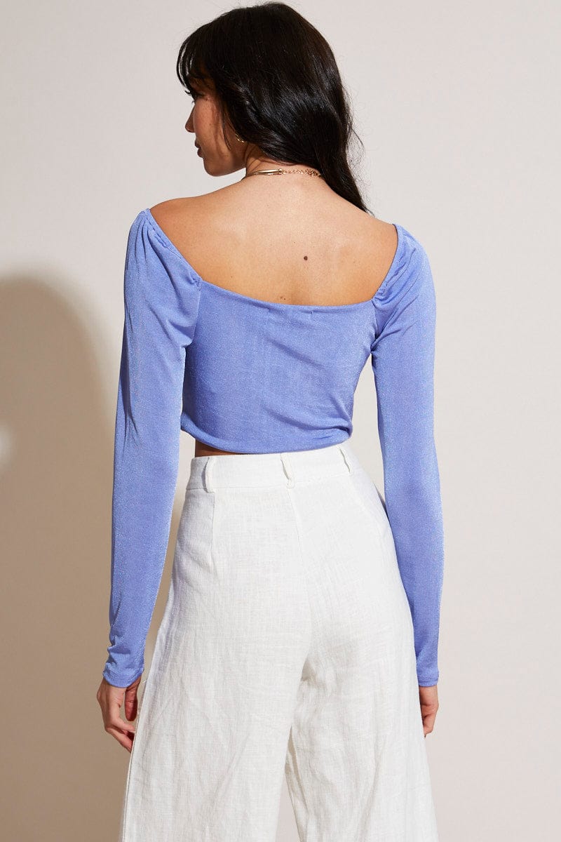 BRALET Blue Wrap Crop Top for Women by Ally