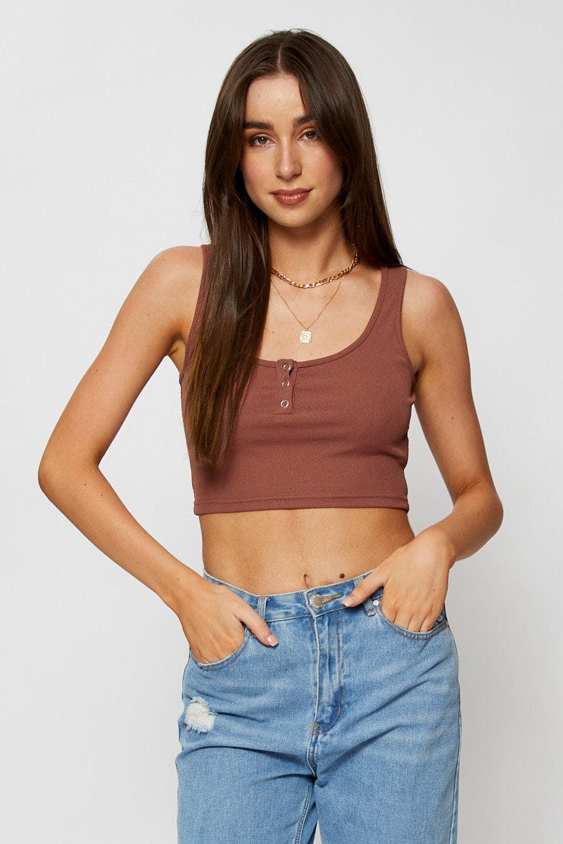 BRALET Brown Crop Top for Women by Ally