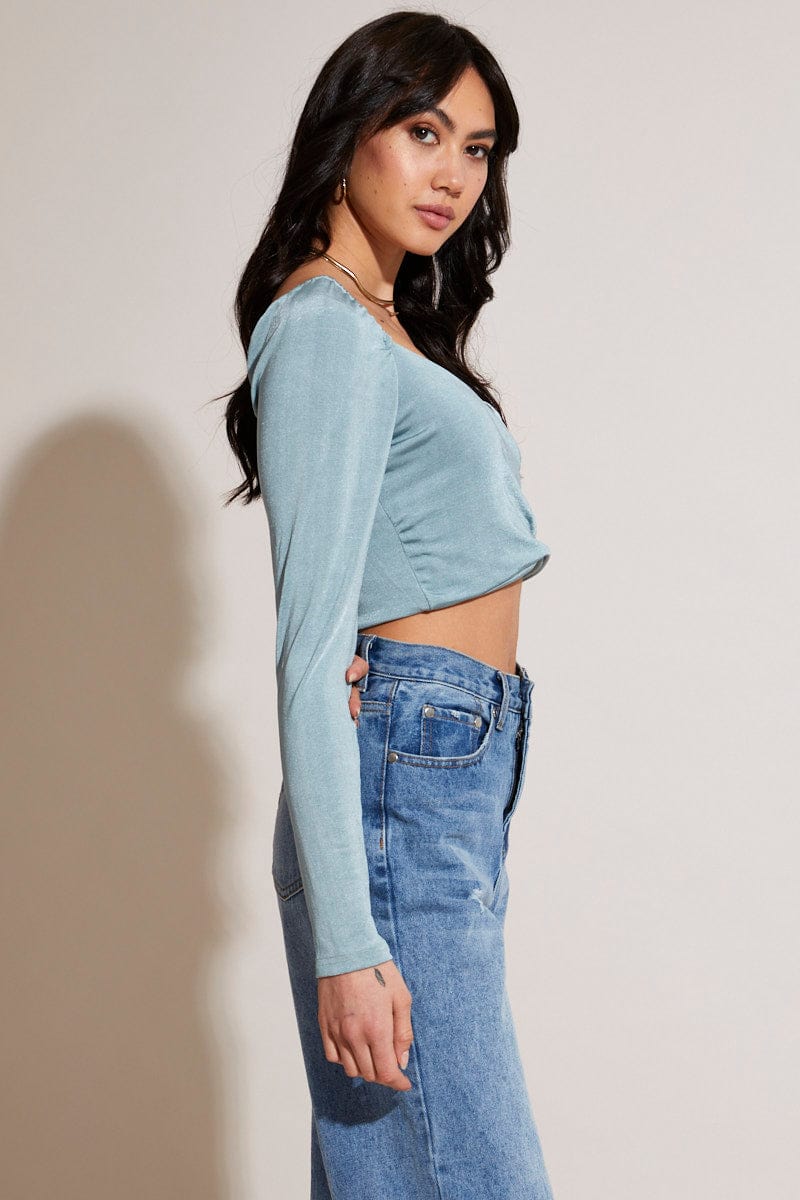 BRALET Green Wrap Crop Top for Women by Ally