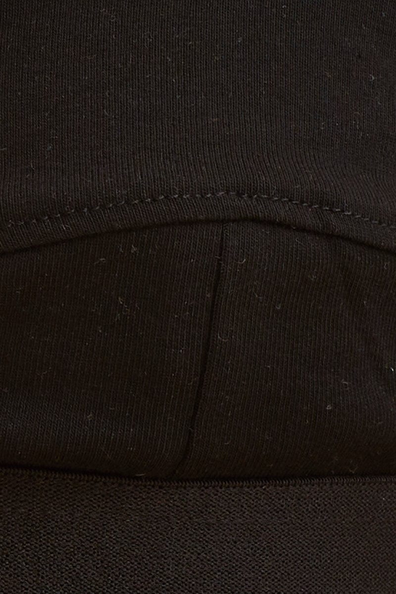 BRALETTE Black Triangle Bralette Cotton Stretch Seam Detail for Women by Ally