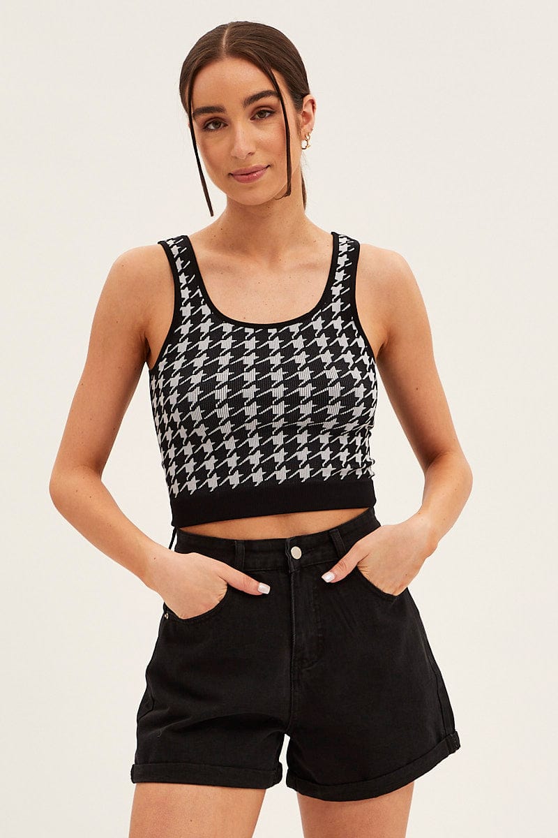 BRALETTE Check Tank Crop Top Seamless for Women by Ally