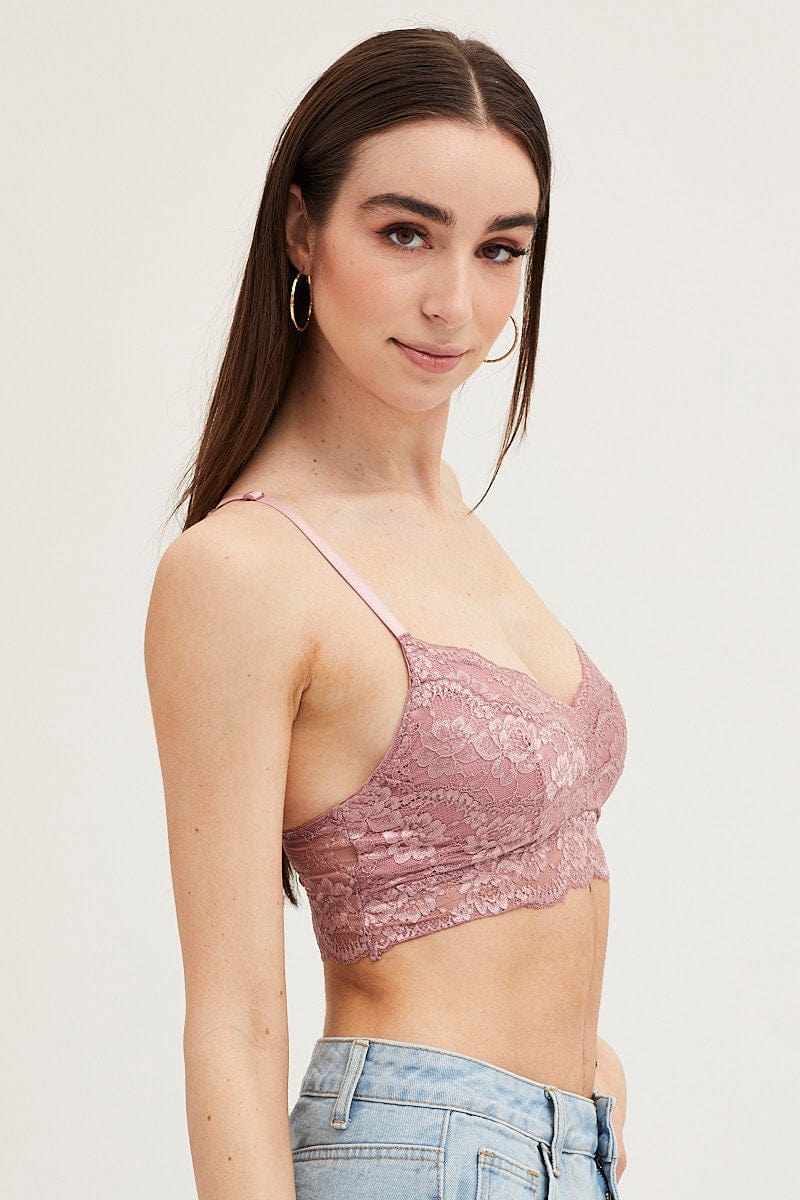 Women's Pink Bralette Lace