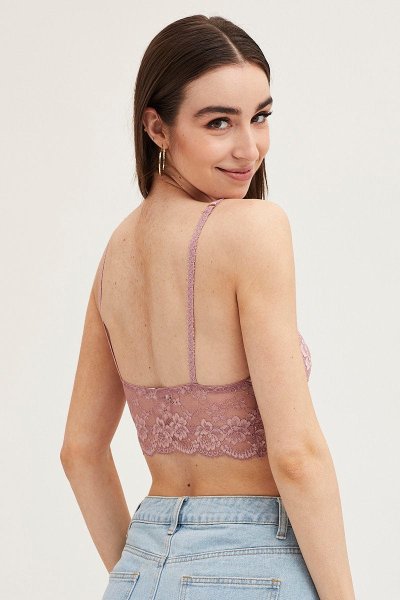 BRALETTE Pink Bralette Lace for Women by Ally