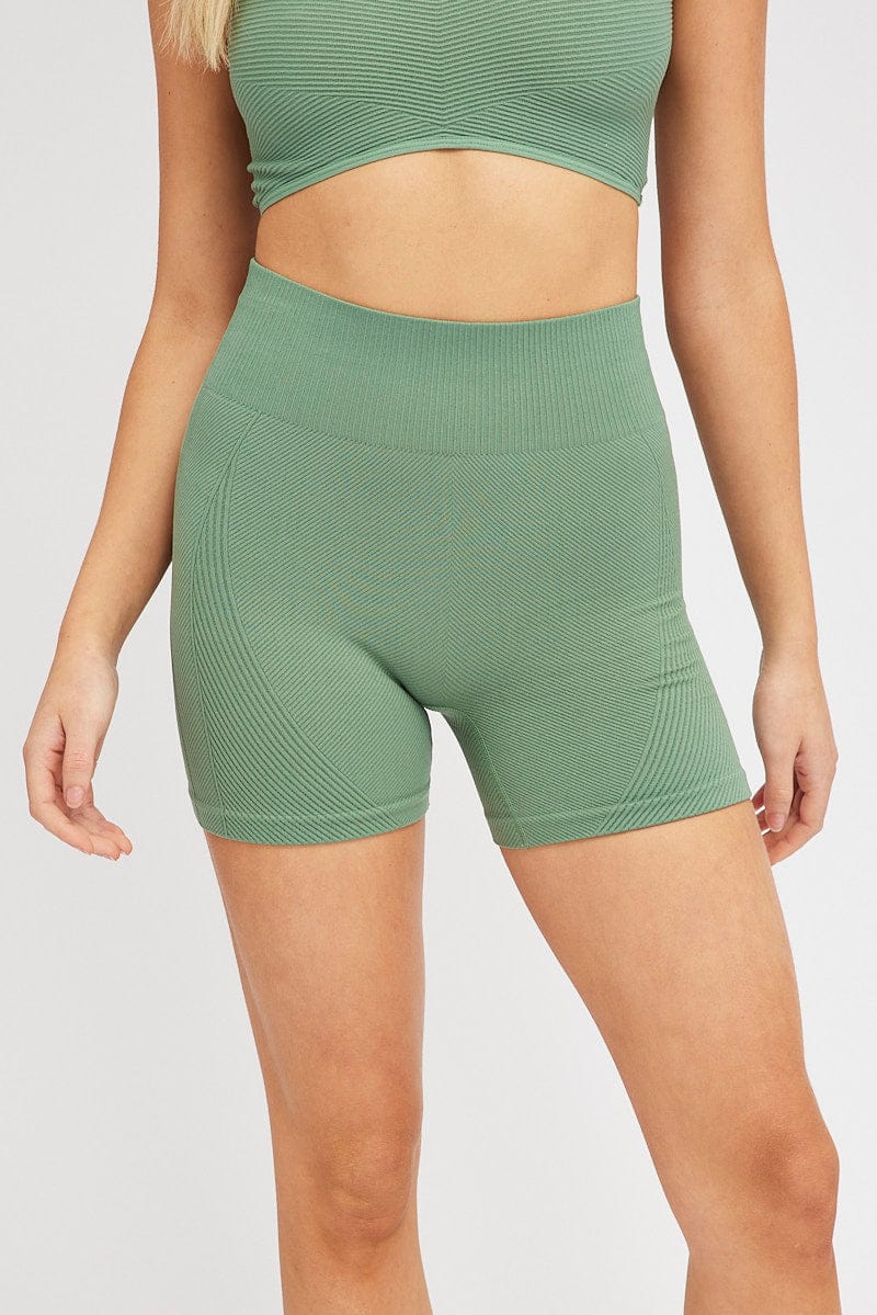 Green Bike Shorts Seamless for Ally Fashion