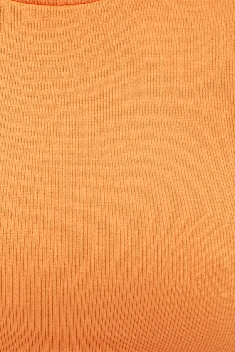 Orange T Shirt Short Sleeve Crew Neck for Ally Fashion