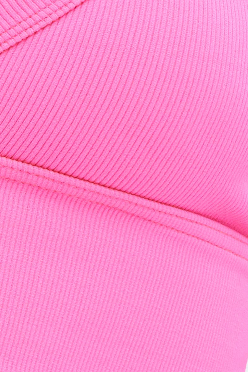 Pink Bralette V neck Seamless for Ally Fashion