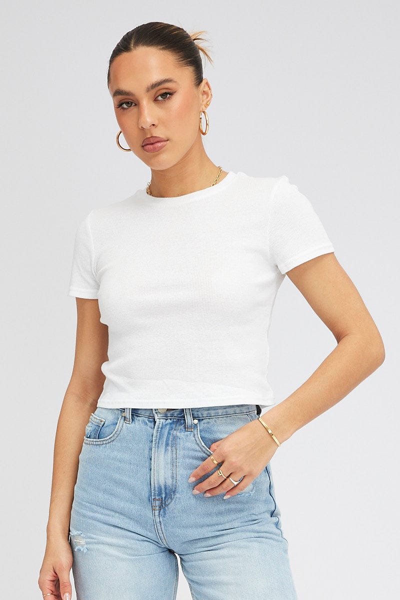 White T Shirt Short Sleeve Crew Neck | Ally Fashion