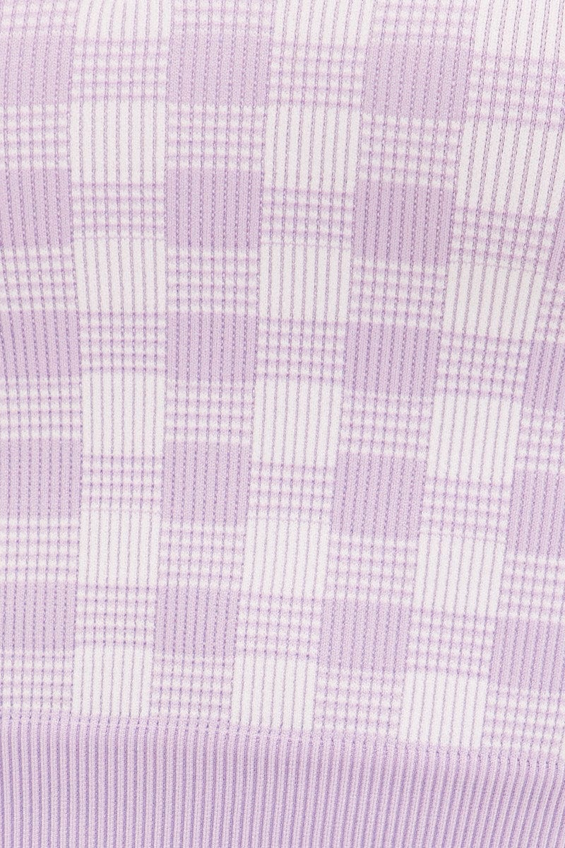 Purple Check Bralette Seamless for Ally Fashion