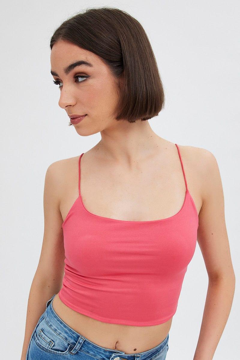 Red Crop Singlet Top for Ally Fashion