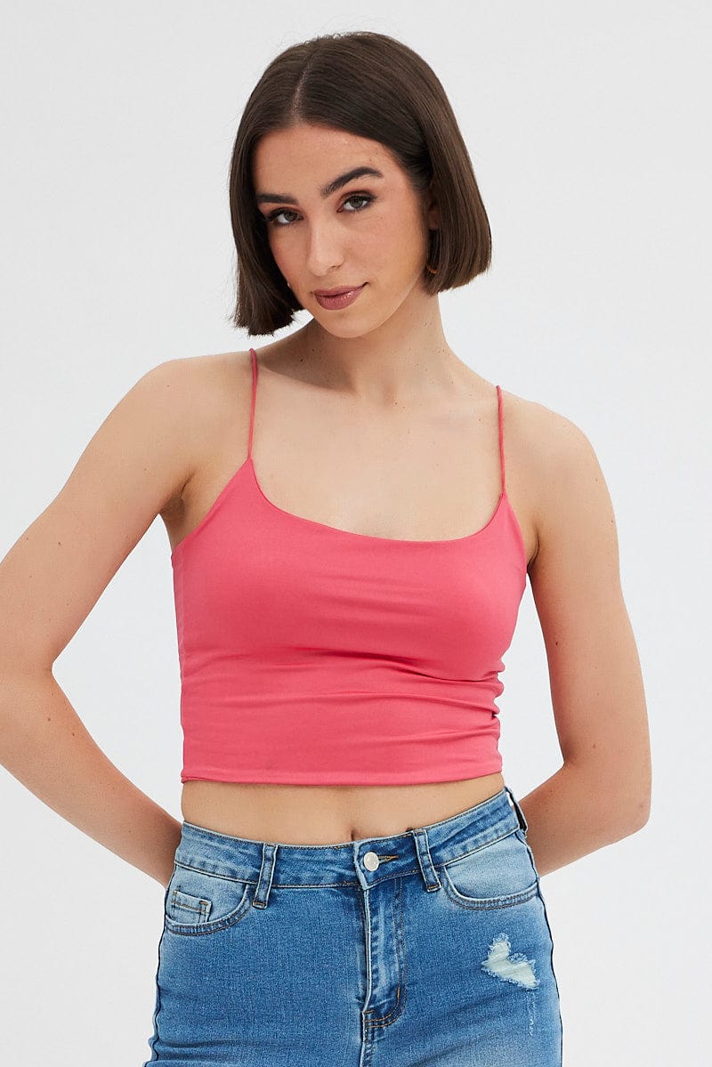 Red Crop Singlet Top for Ally Fashion