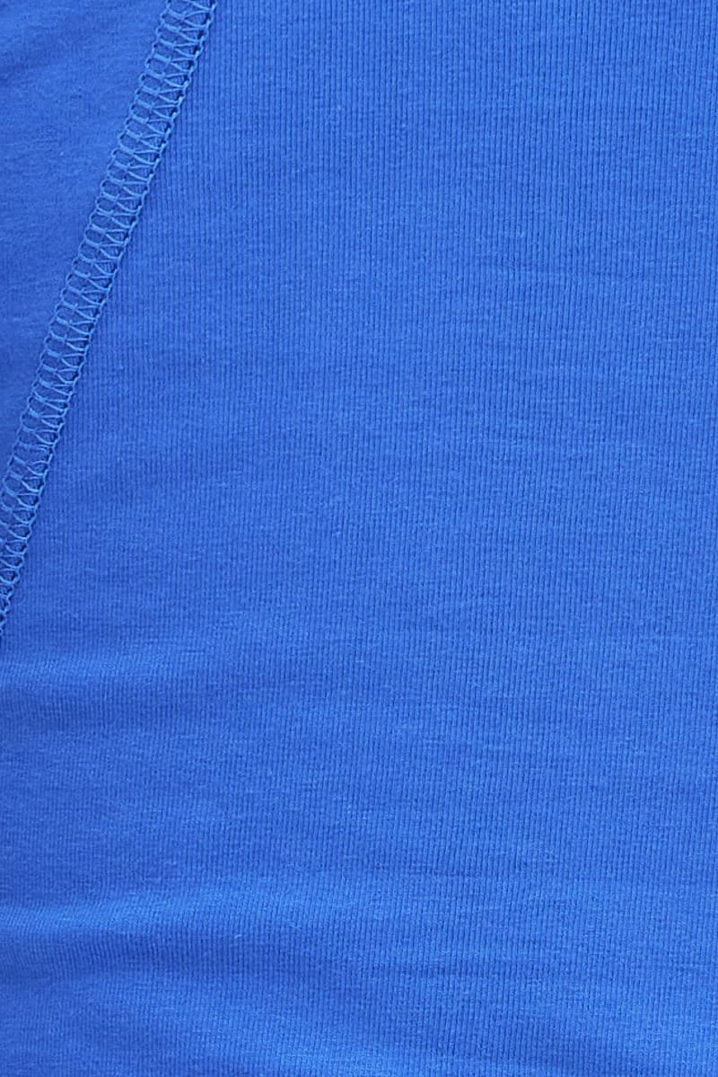 Blue Corset Detail T shirt Short sleeve Scoop neck for Ally Fashion