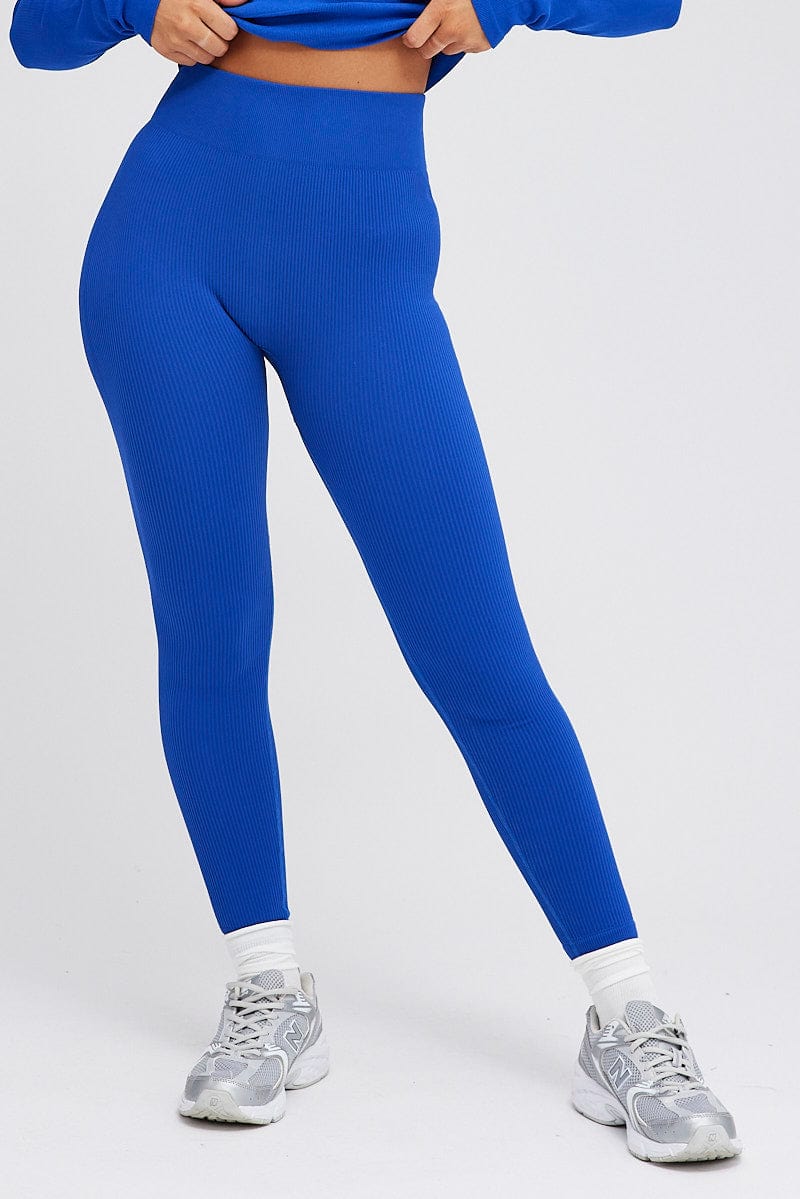 Blue Leggings Seamless Activewear for Ally Fashion