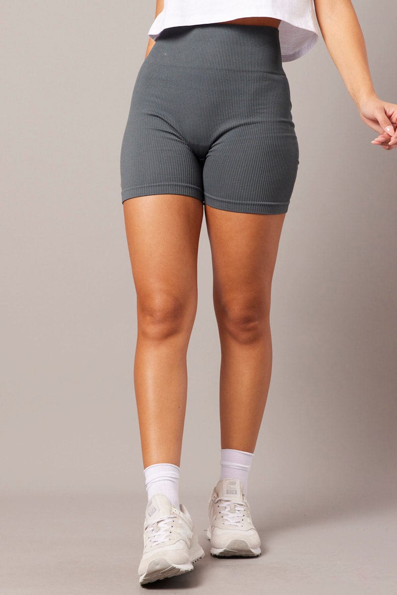 Grey Bike Shorts Seamless for Ally Fashion