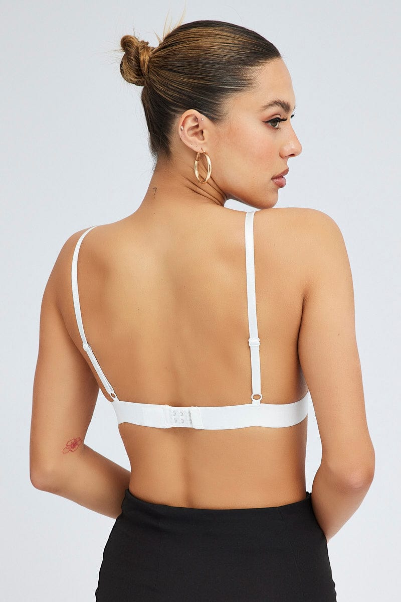 Afternoon Crush White Strappy Back Bralette