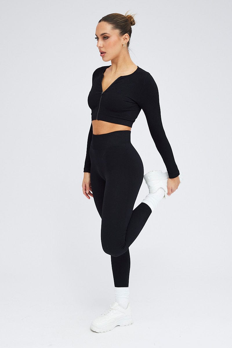 Black Leggings Seamless Activewear for Ally Fashion