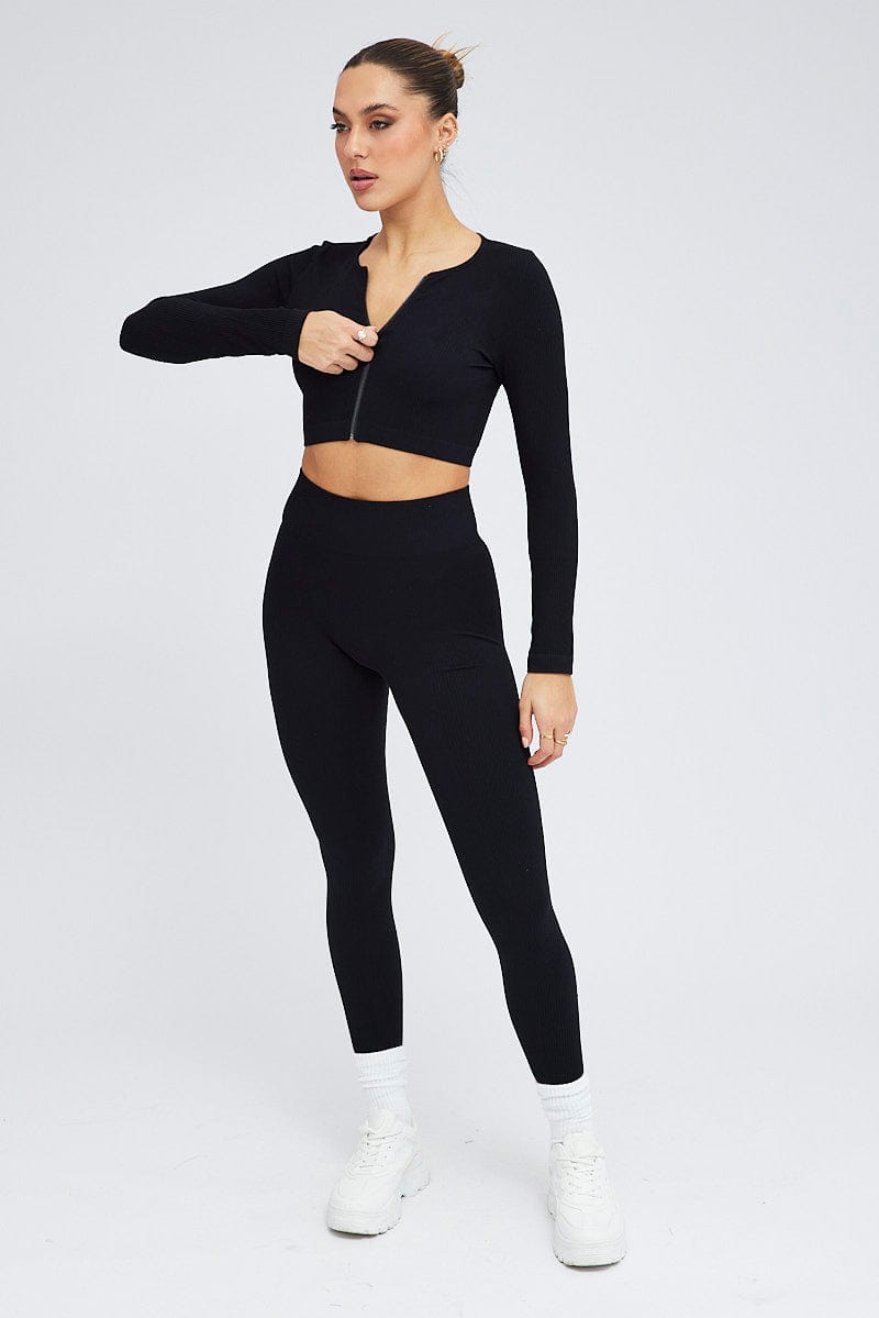 Black Leggings Seamless Activewear for Ally Fashion