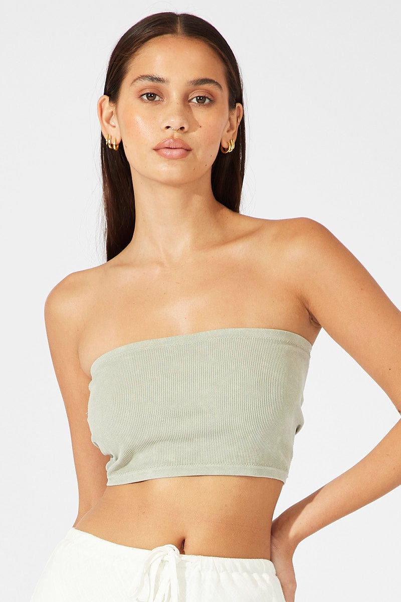 Green Bandeau Top Seamless for Ally Fashion