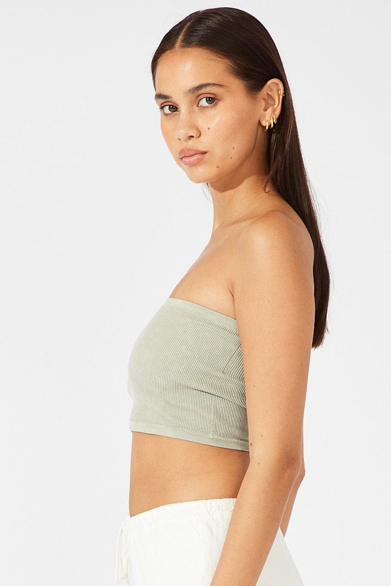 Green Bandeau Top Seamless for Ally Fashion