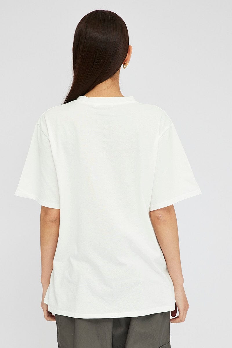 White Oversized T Shirt Short Sleeve Crew Neck | Ally Fashion