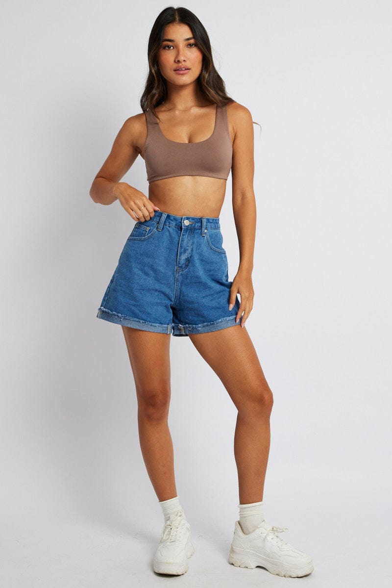 Brown Bralette Scoop Neck Seamless for Ally Fashion