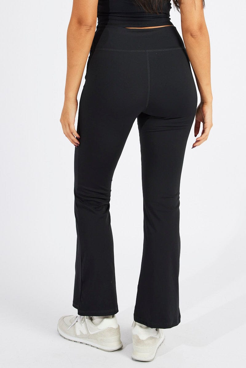 Black Flare Pants High Rise Supersoft Leggings for Ally Fashion