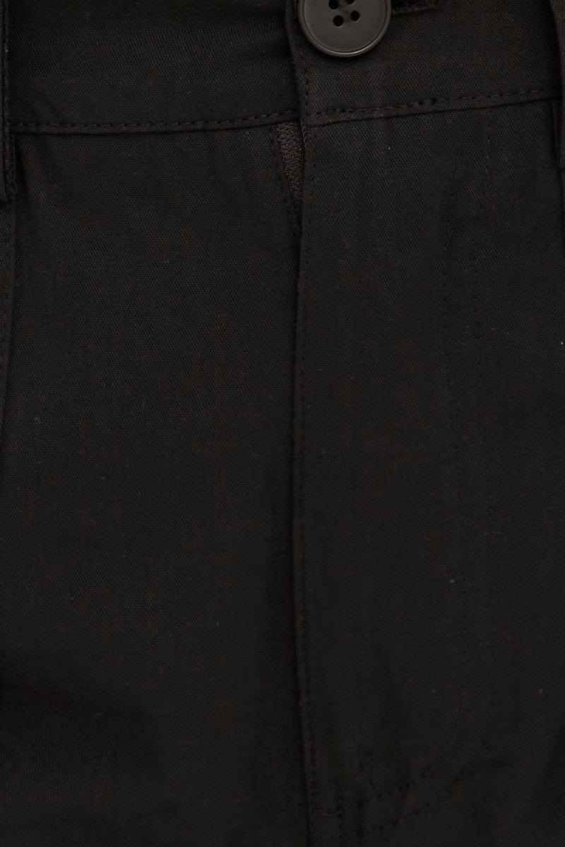 Black High Rise Wide Leg Cargo Pants for Ally Fashion