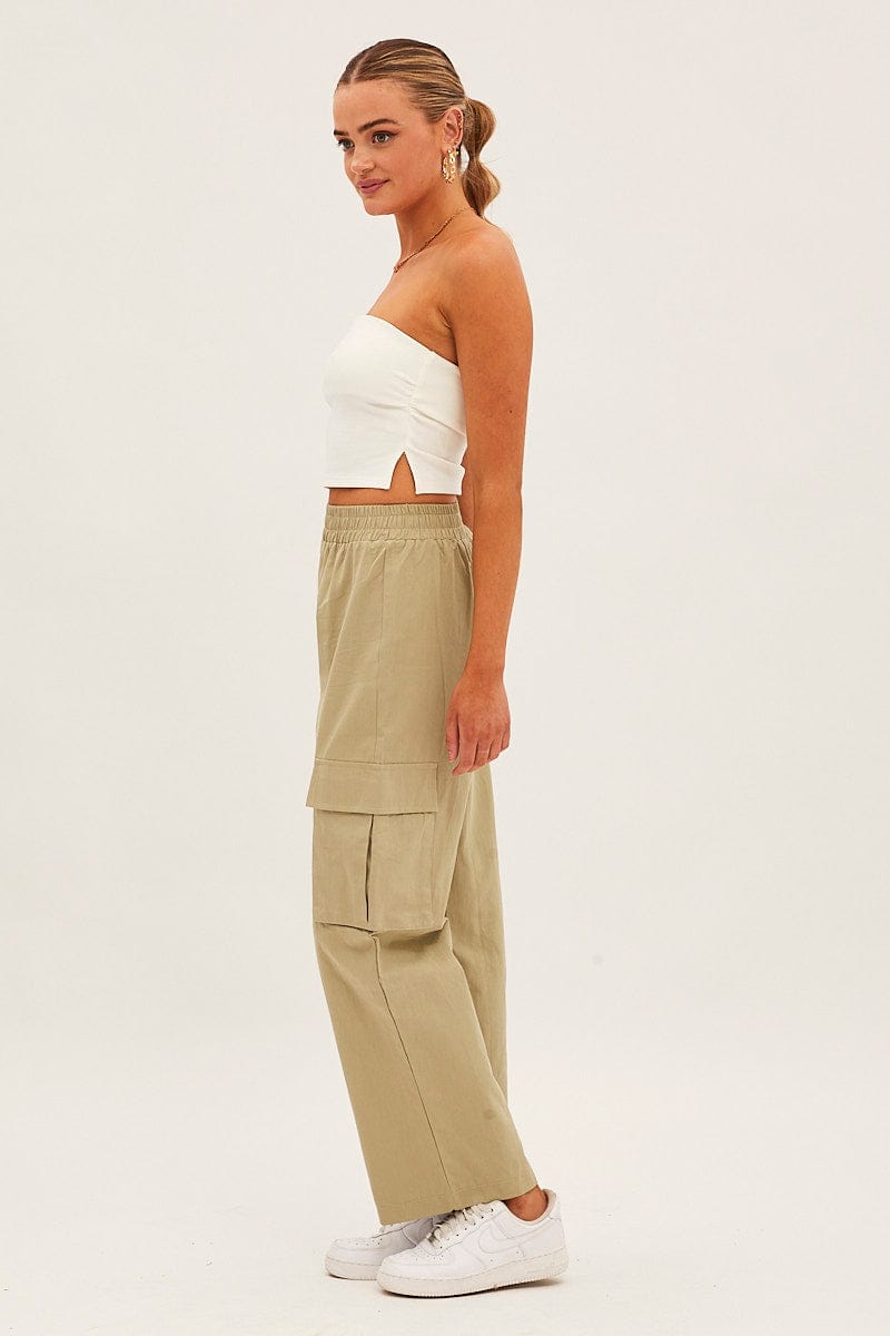 High-Rise Wide-Leg Cargo Pants