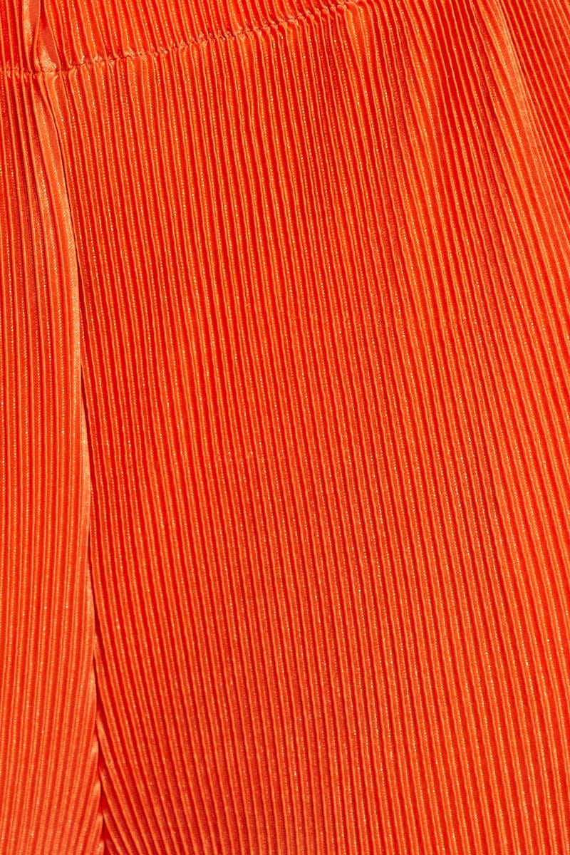 Orange Plisse Pants for Ally Fashion