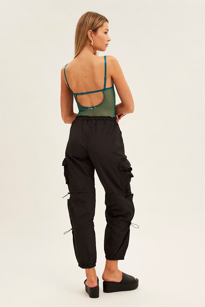 Black Low Rise Cargo Pants for Ally Fashion