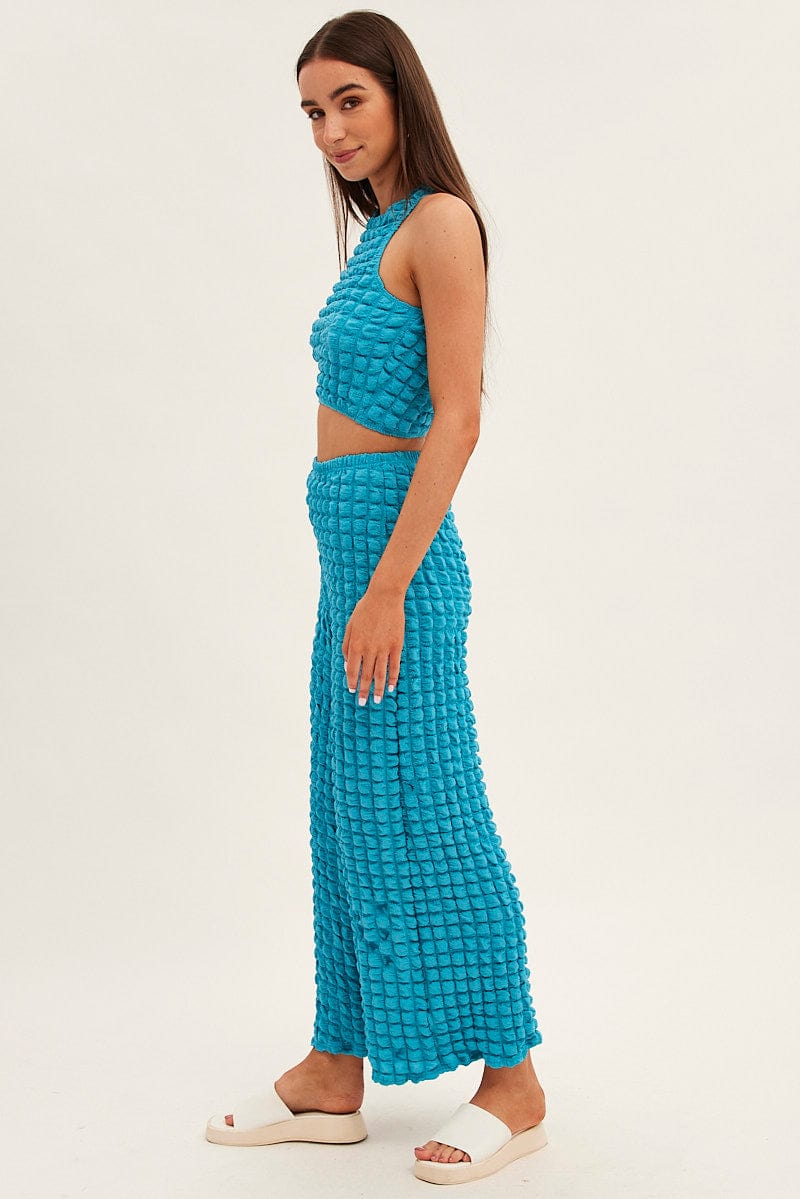 Blue Wide Leg Pants for Ally Fashion