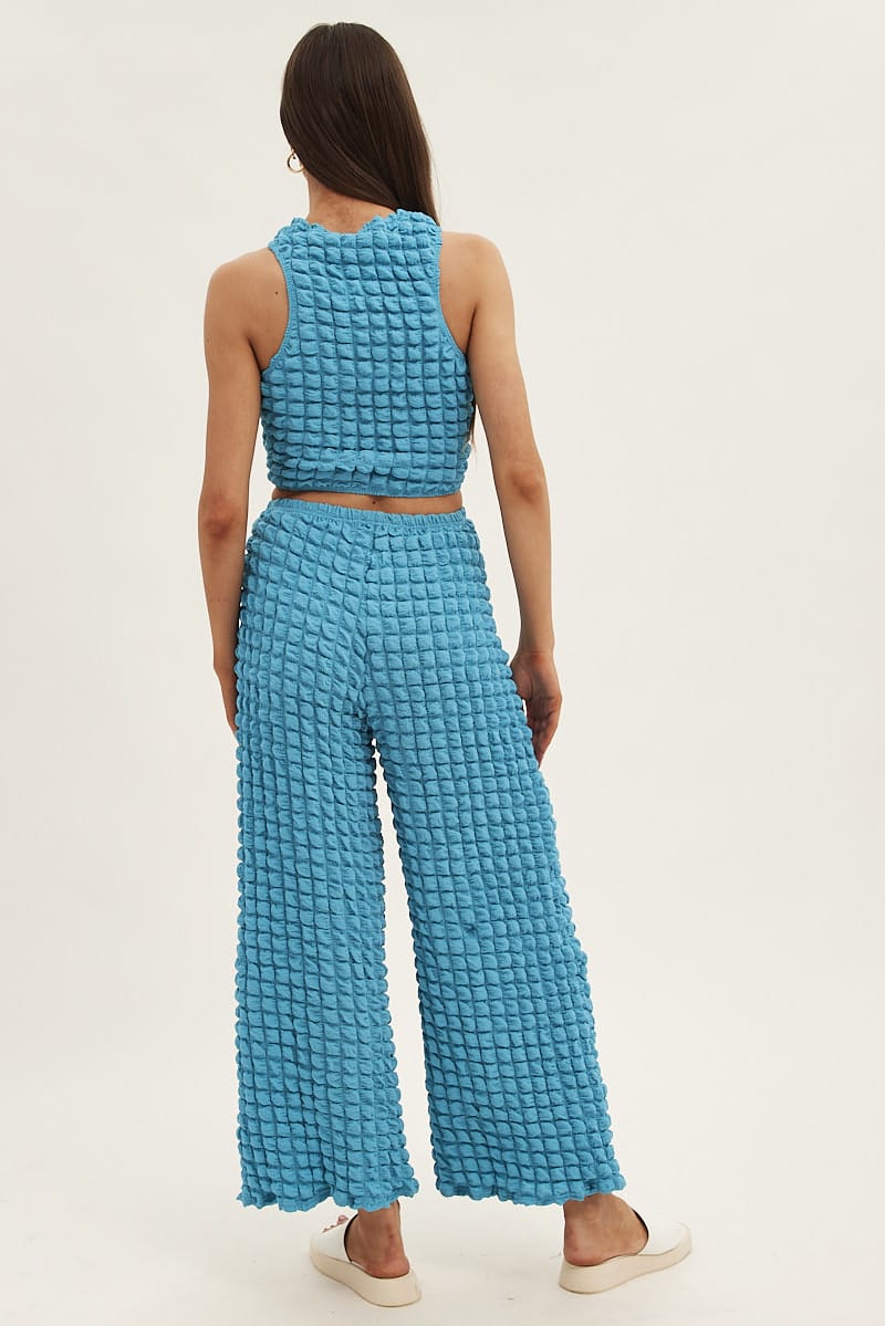 Blue Wide Leg Pants for Ally Fashion