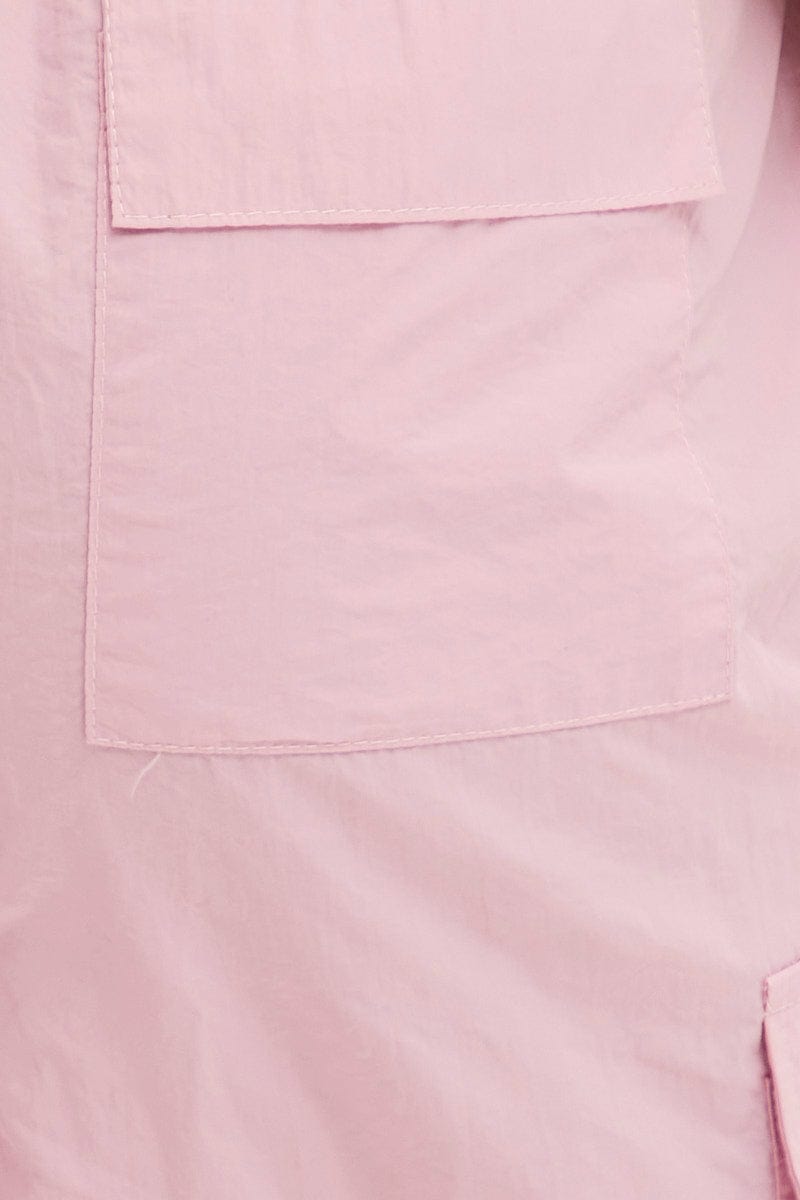 Pink Cargo Parachute Pants for Ally Fashion