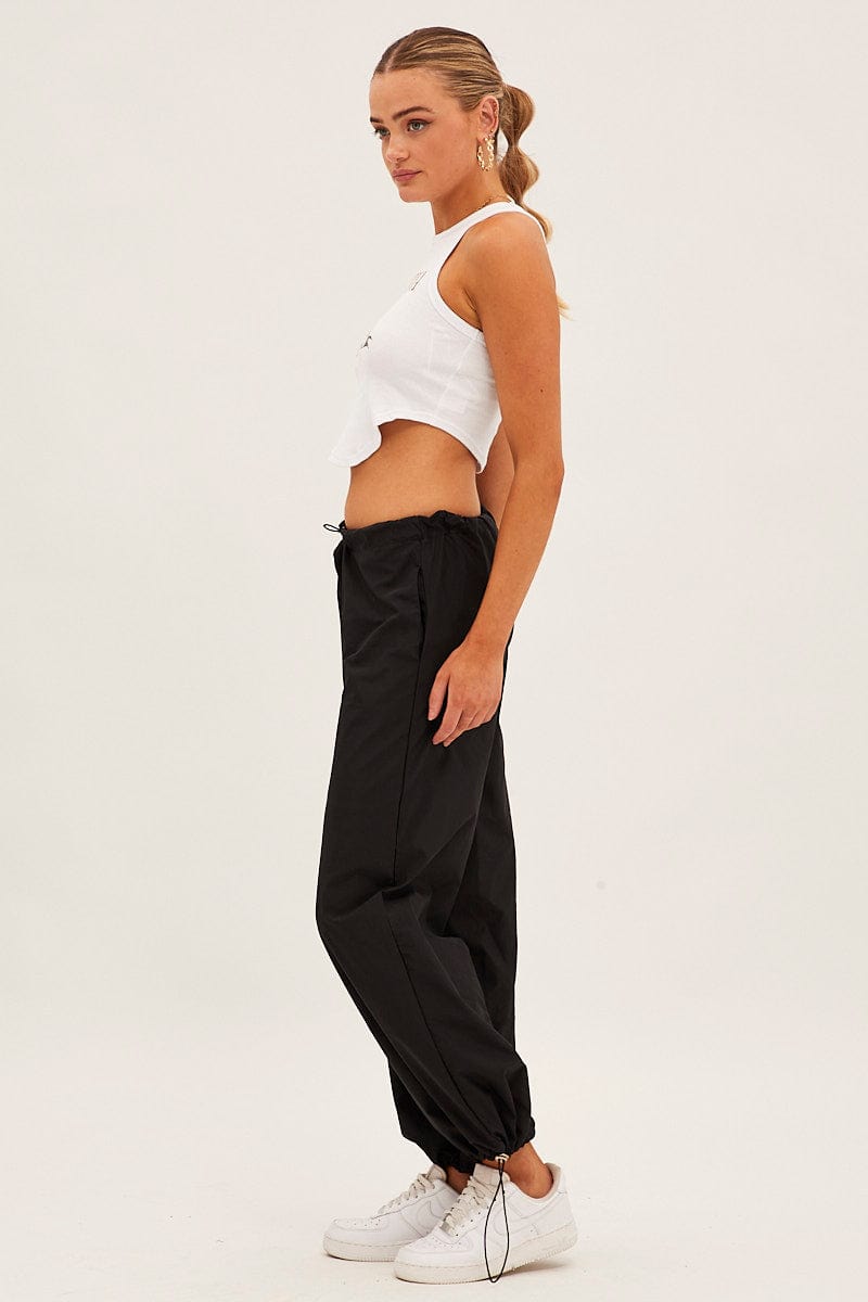 Black Cargo Parachute Pants for Ally Fashion